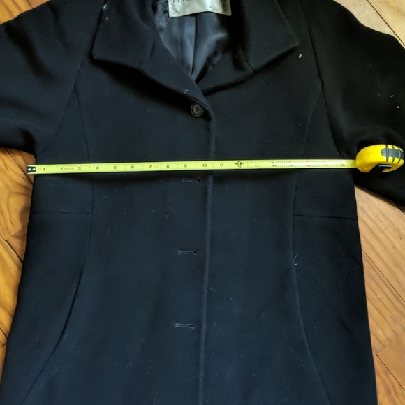 Fine feathers Angora wool black peacoat - Picture 5 of 6